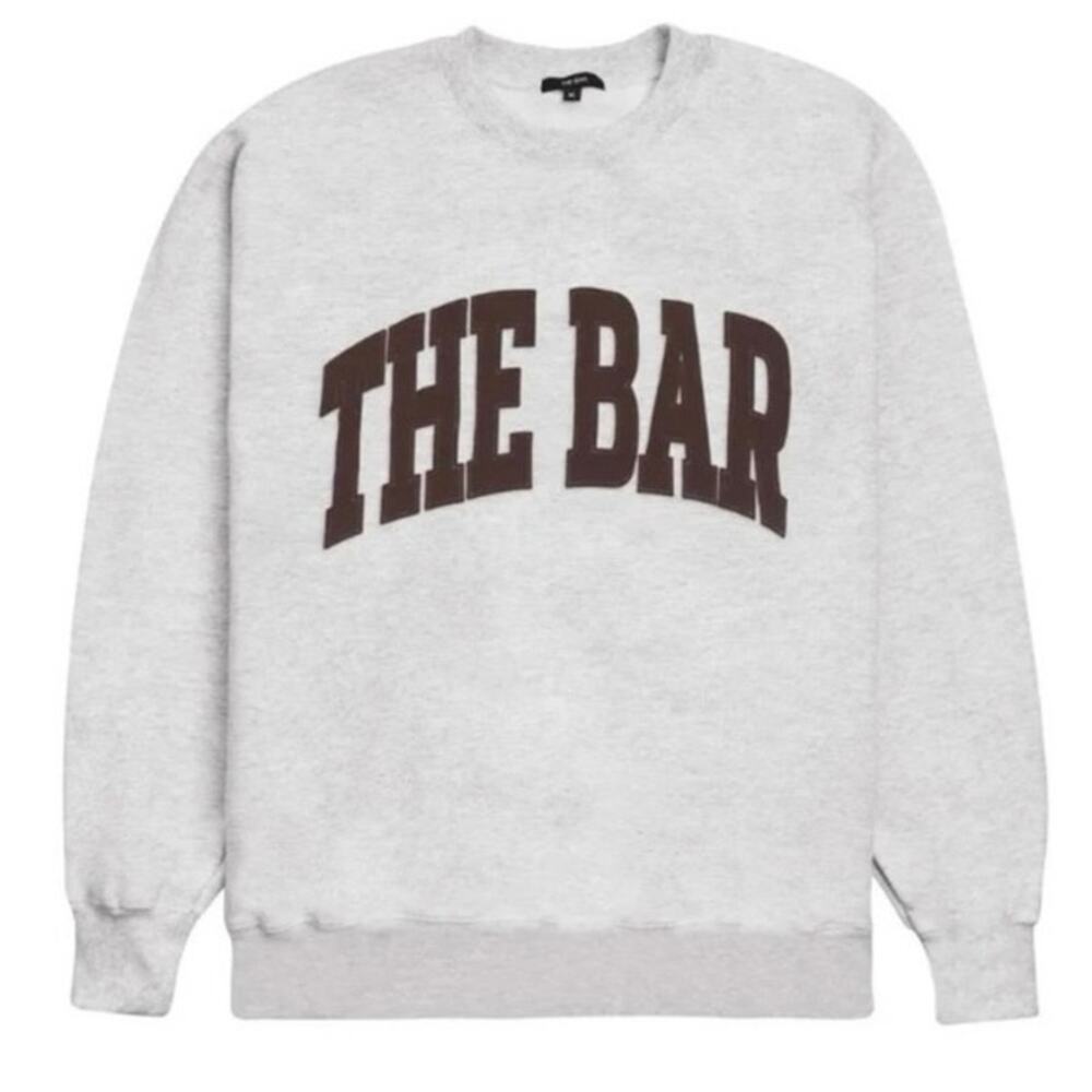 The Bar Oversized Varsity Fleece Crewneck Sweatshirt XL - Picture 3 of 9